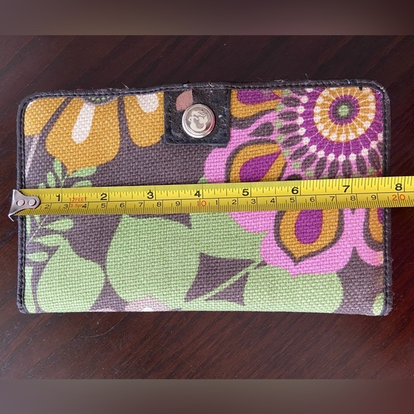 Spartina 449 Large BiFold Natural Linen Wallet Snap Close Floral - Picture 11 of 11